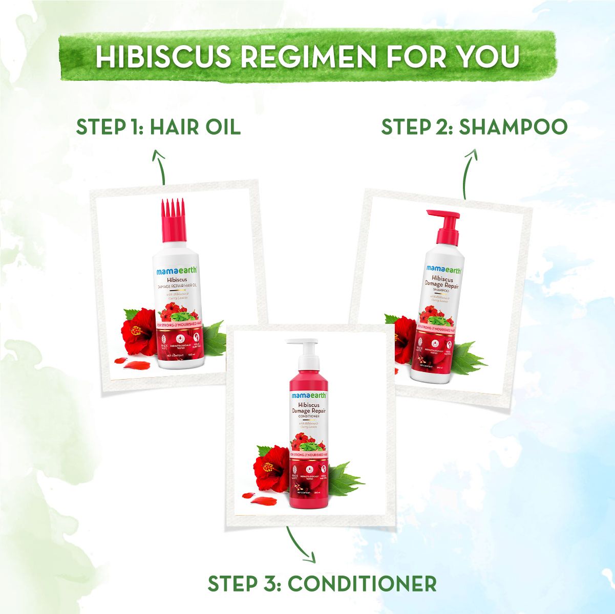Mamaearth Hibiscus Damage Repair Hair Oil with Hibiscus & Curry Leaves, 150ml - Image 5 - Buy from Indicrest