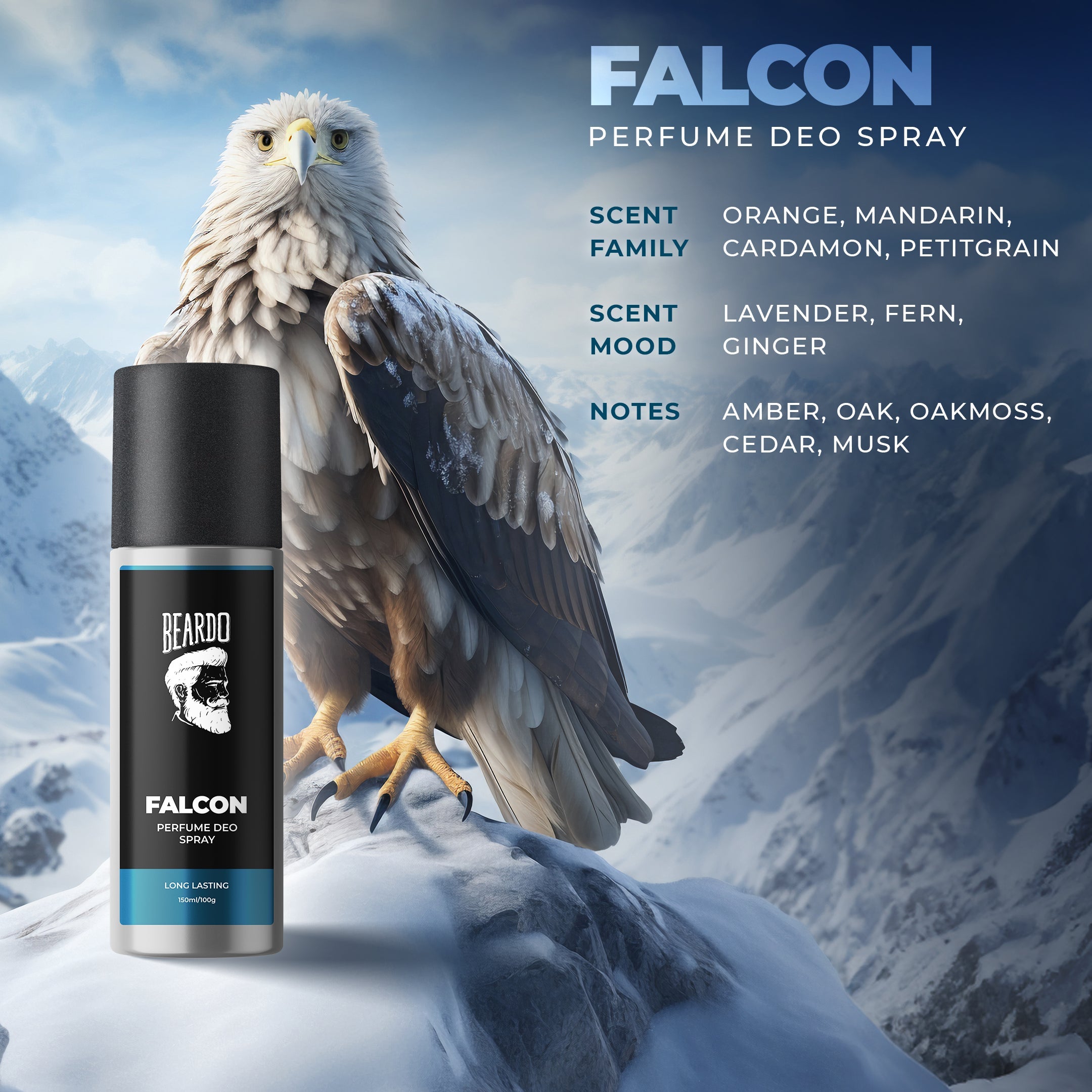 Beardo Falcon Perfume Deo Spray 150ml - Image 5 - Buy from Indicrest