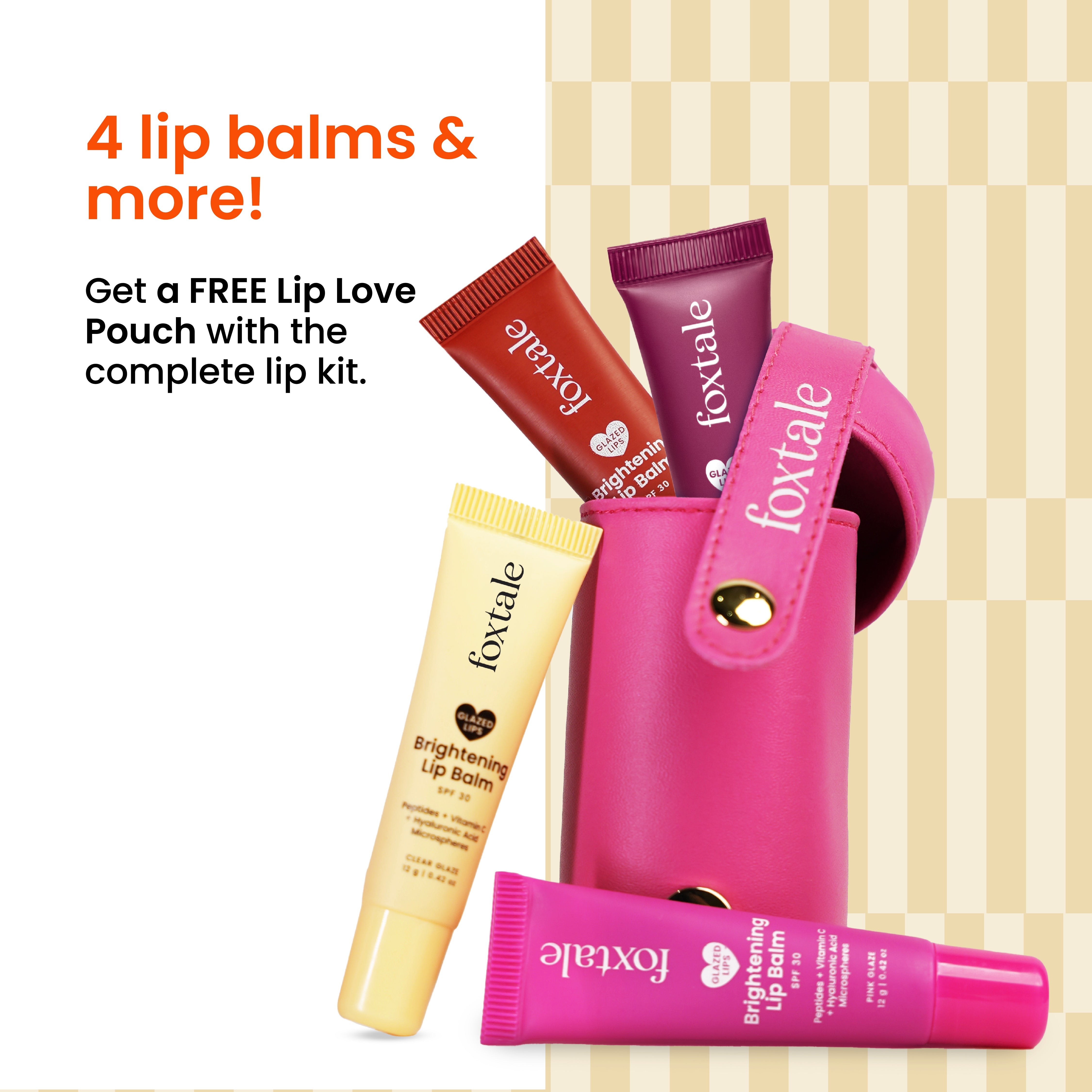 Foxtale Brightening Lip Balm with Pouch | Kit of 4 Fades pigmentation & brightens lips in 15 days | 48 ml - Image 5 - Buy from Indicrest
