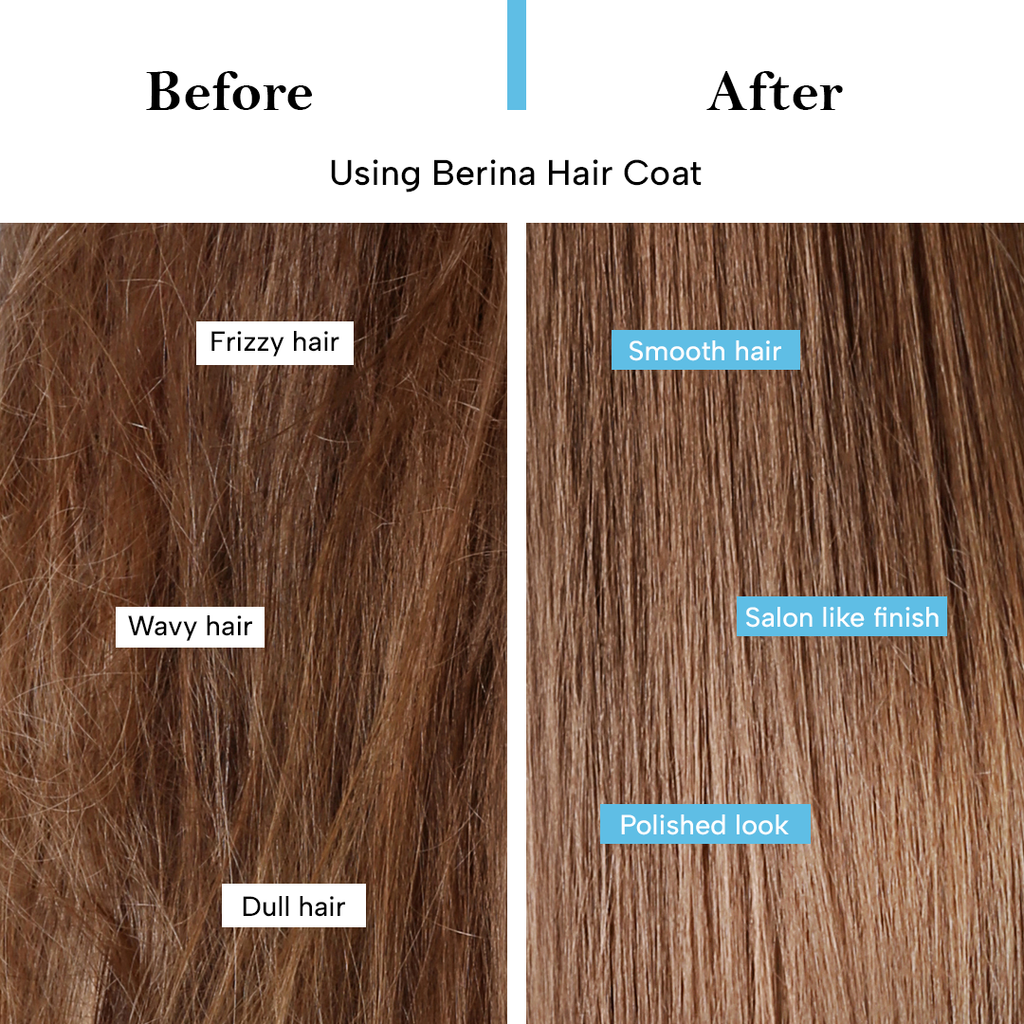 Berina Professional Hair Coat Heat Protection & Shine Serum | Thermal Shield, Frizz Control & Glossy Finish for Dry & Damaged Hair, 30ml