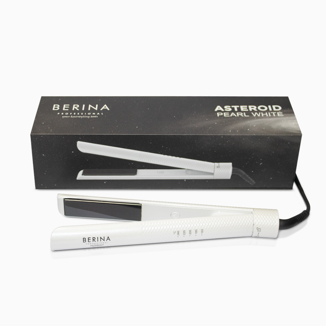 Berina Professional Asteroid BC-069 Powerful Hair Straightener | Sleek Finish & Professional Styling, Pearl White