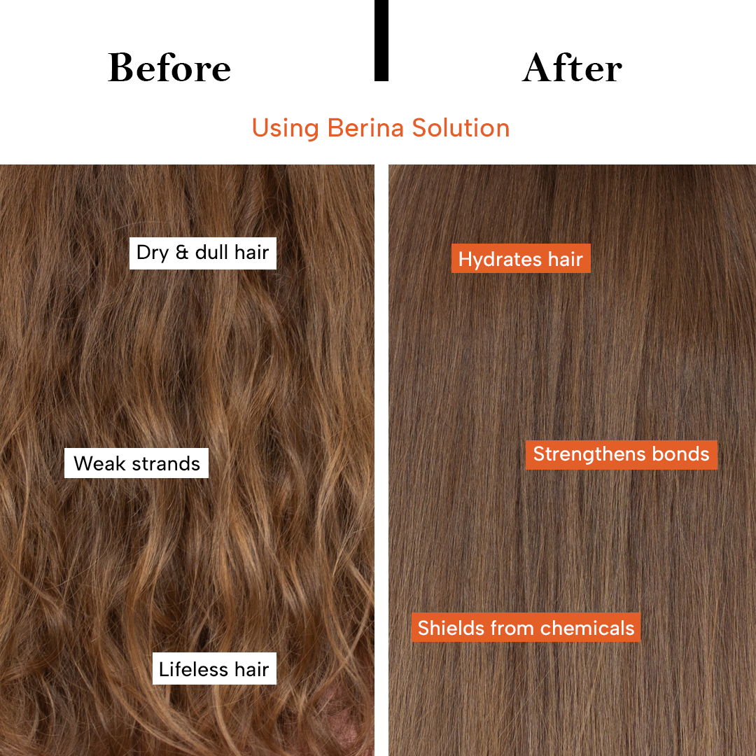 Berina Professional Hair Solution | Nourishes, Repairs & Strengthens Dry, Damaged & Frizzy Hair, 200ml