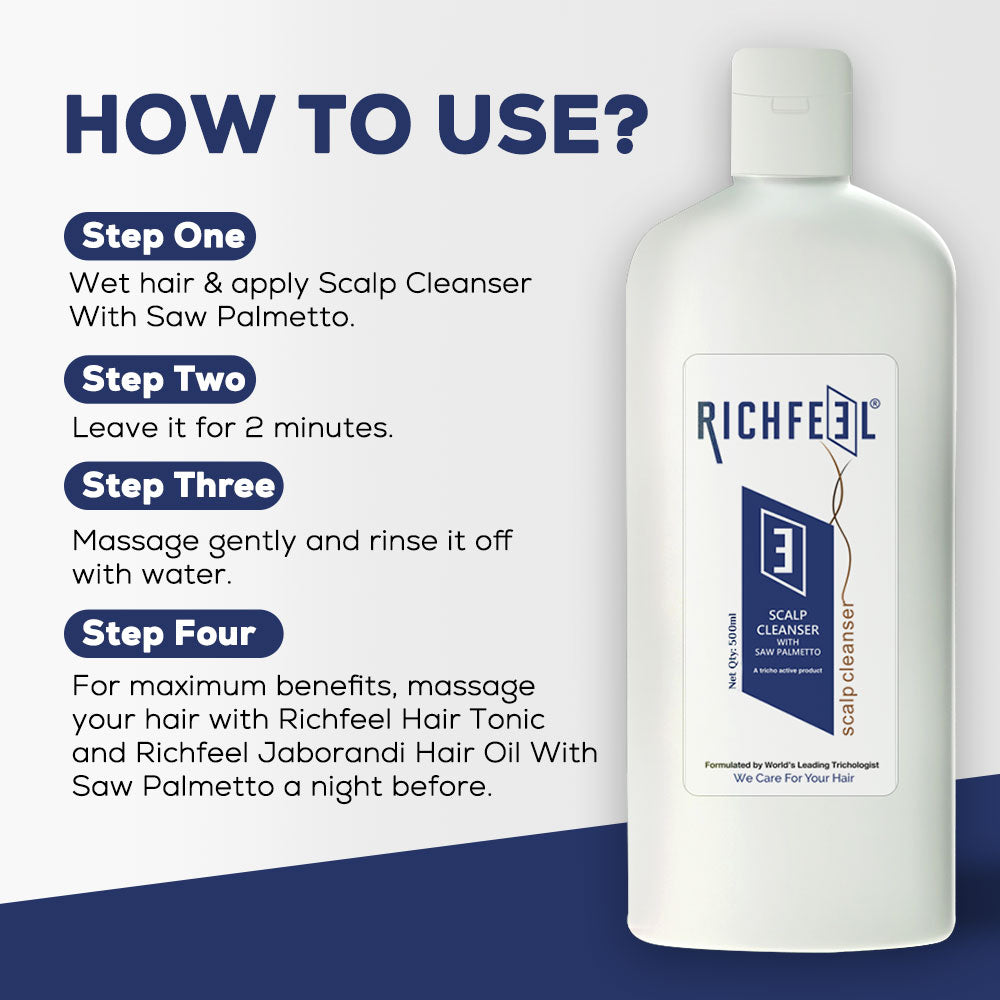 Richfeell Scalp Cleanser With Saw Palmetto 500 Ml - Image 5 - Buy from Indicrest