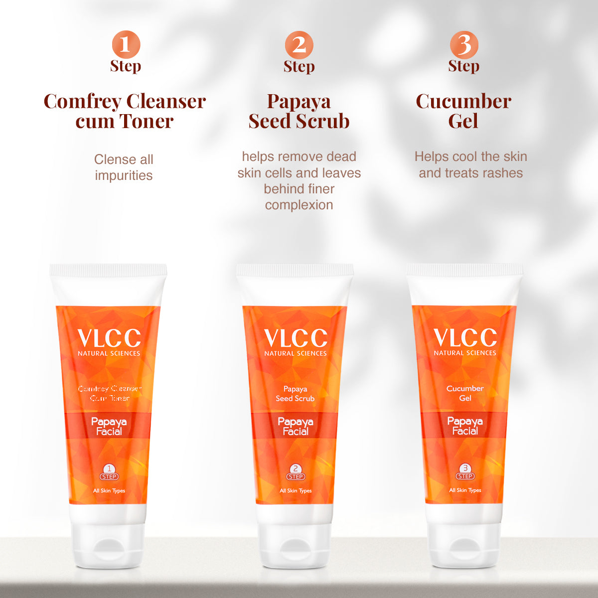 VLCC Papaya Fruit and Diamond Facial Kit with Free Rose Water Toner - Image 11 - Buy from Indicrest