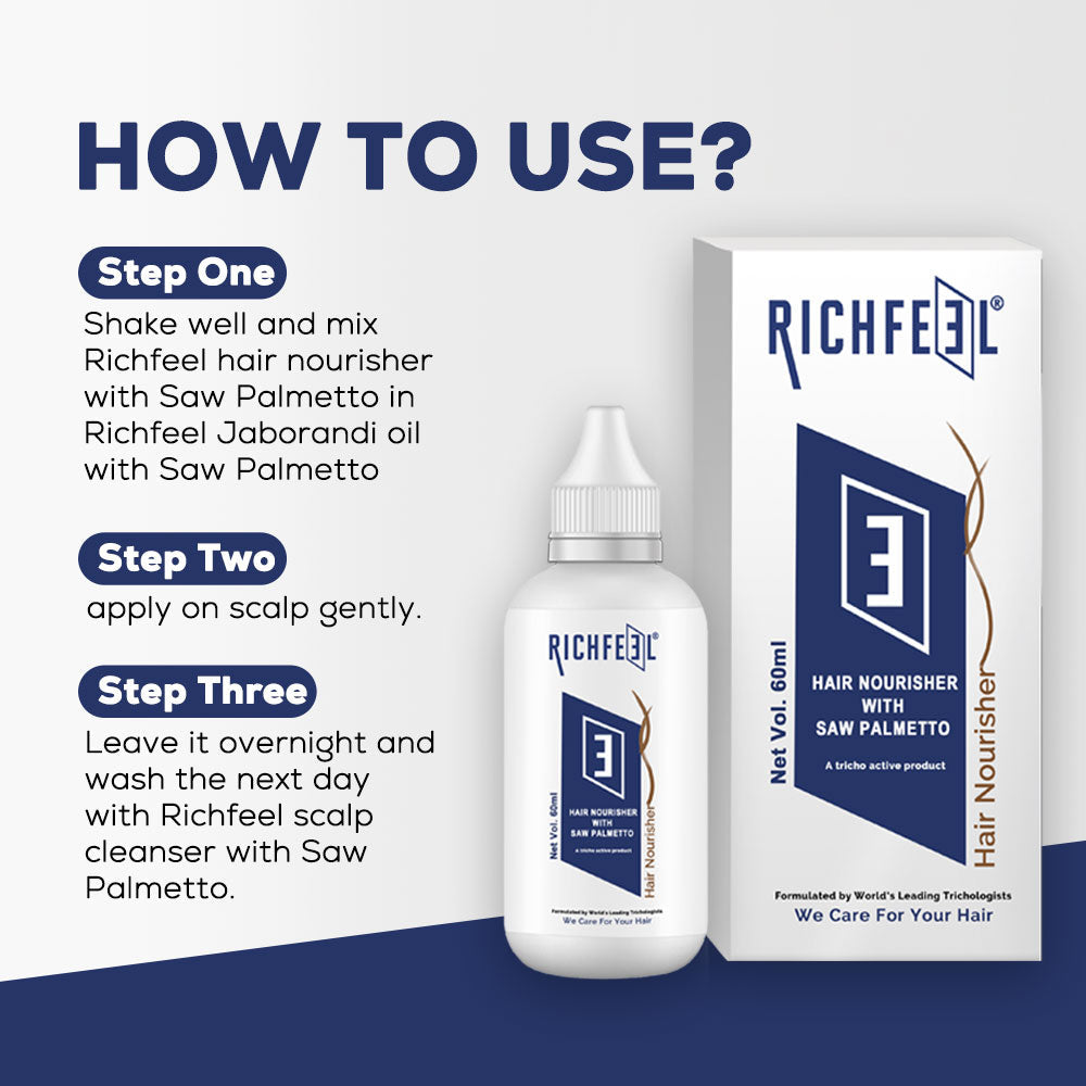 Richfeell Hair Nourisher With Saw Palmetto 60 Ml - Image 5 - Buy from Indicrest