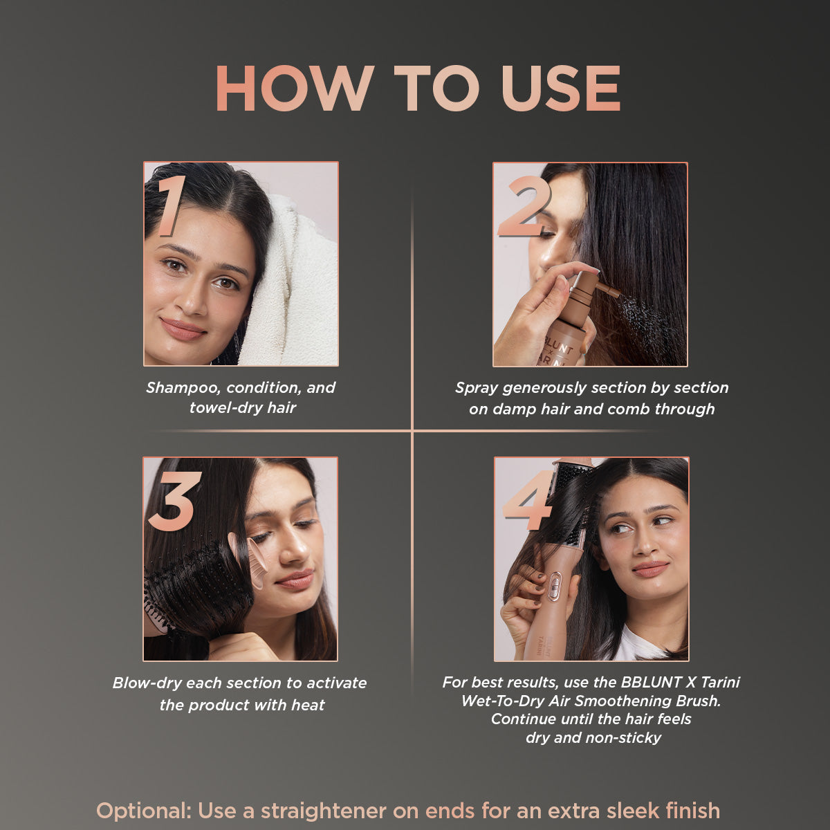 Bblunt Instant Smooth AntiFrizz Hair Spray, Tarini Peshawaria, Pack of 3 X 100ml - Image 6 - Buy from Indicrest