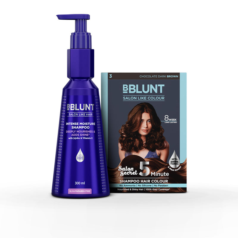 Bblunt 5 Min Choco Color Shampoo + Intense Moisture Shampoo - Buy from Indicrest
