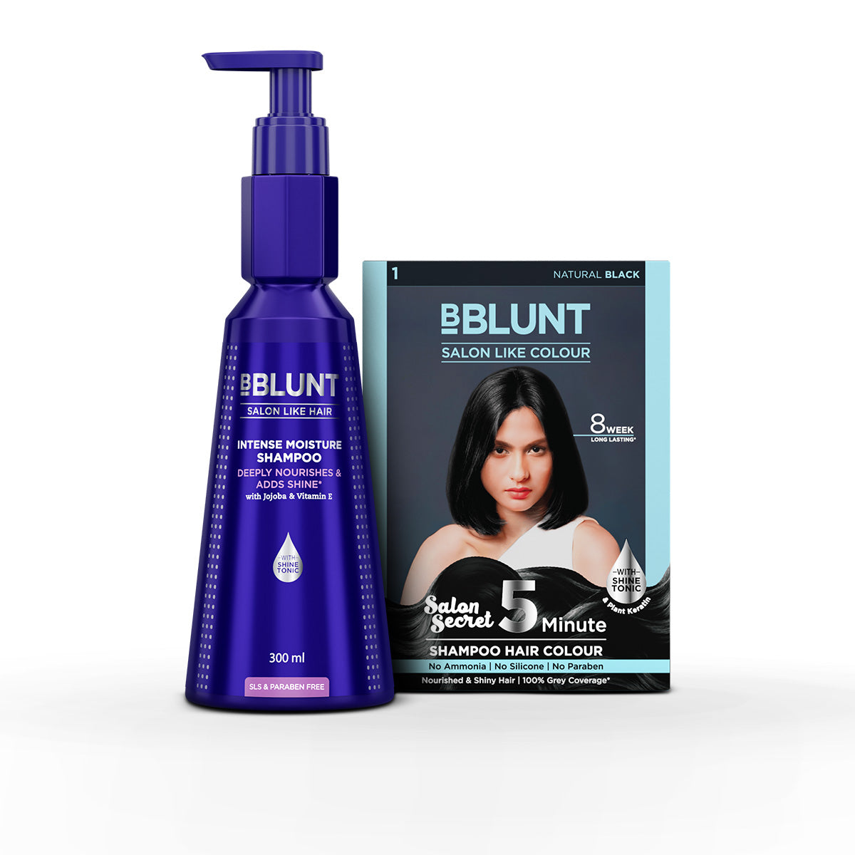 Bblunt 5 Min Black Color Shampoo + Intense Moisture Shampoo - Buy from Indicrest