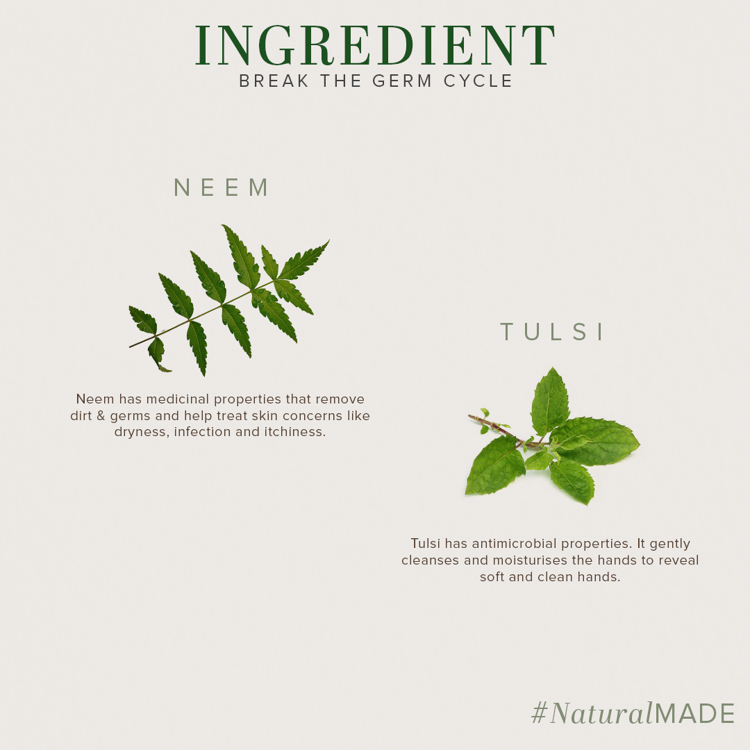 Khadi Natural Anti-Bacterial Neem Tulsi Handwash - 300ml - Image 3 - Buy from Indicrest