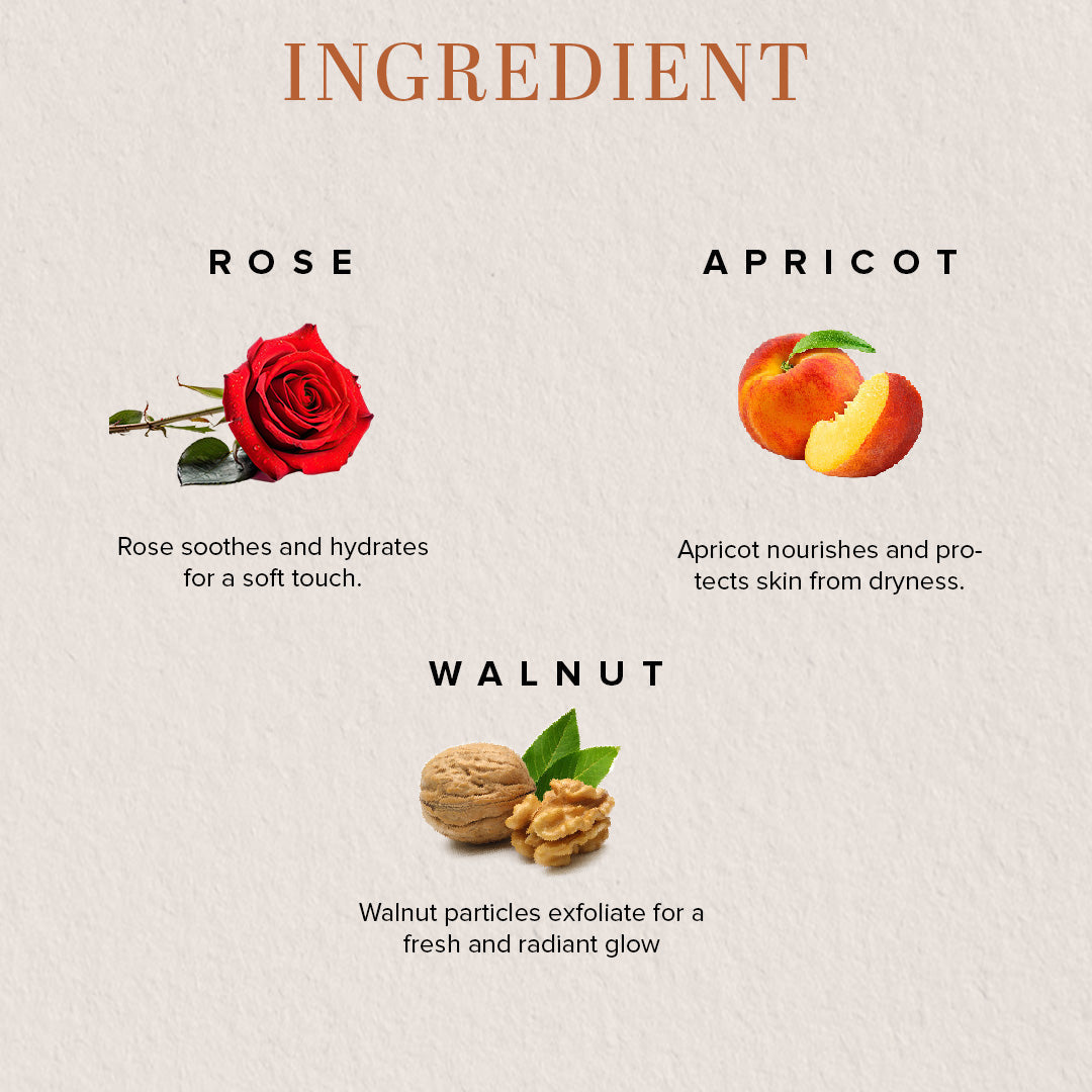 Khadi Natural Apricot & Walnut Face Cream Scrub with Rose - 100gm - Image 3 - Buy from Indicrest