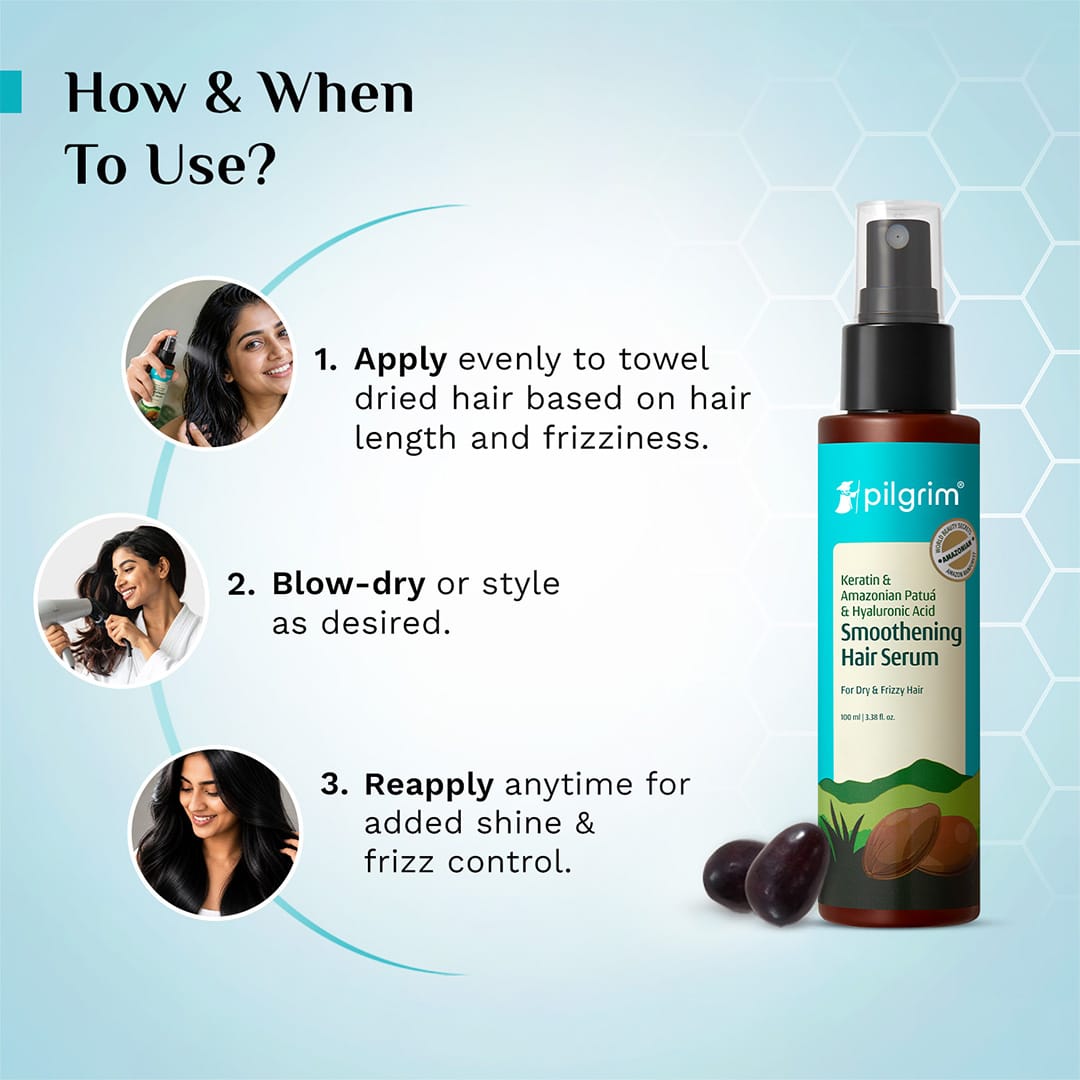 Pilgrim Patua & Hyaluronic Acid Smoothening Hair Serum, 100ml - Image 5 - Buy from Indicrest