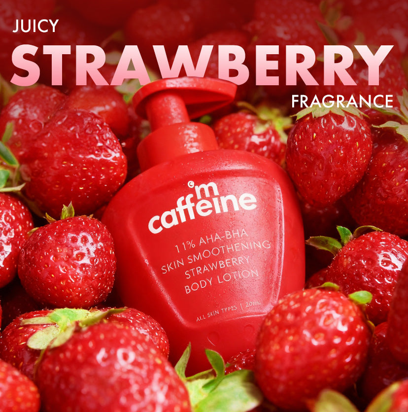 Mcaffeine 11% AHA BHA Strawberry Body Lotion for Skin Smoothening, 200ml - Image 5 - Buy from Indicrest