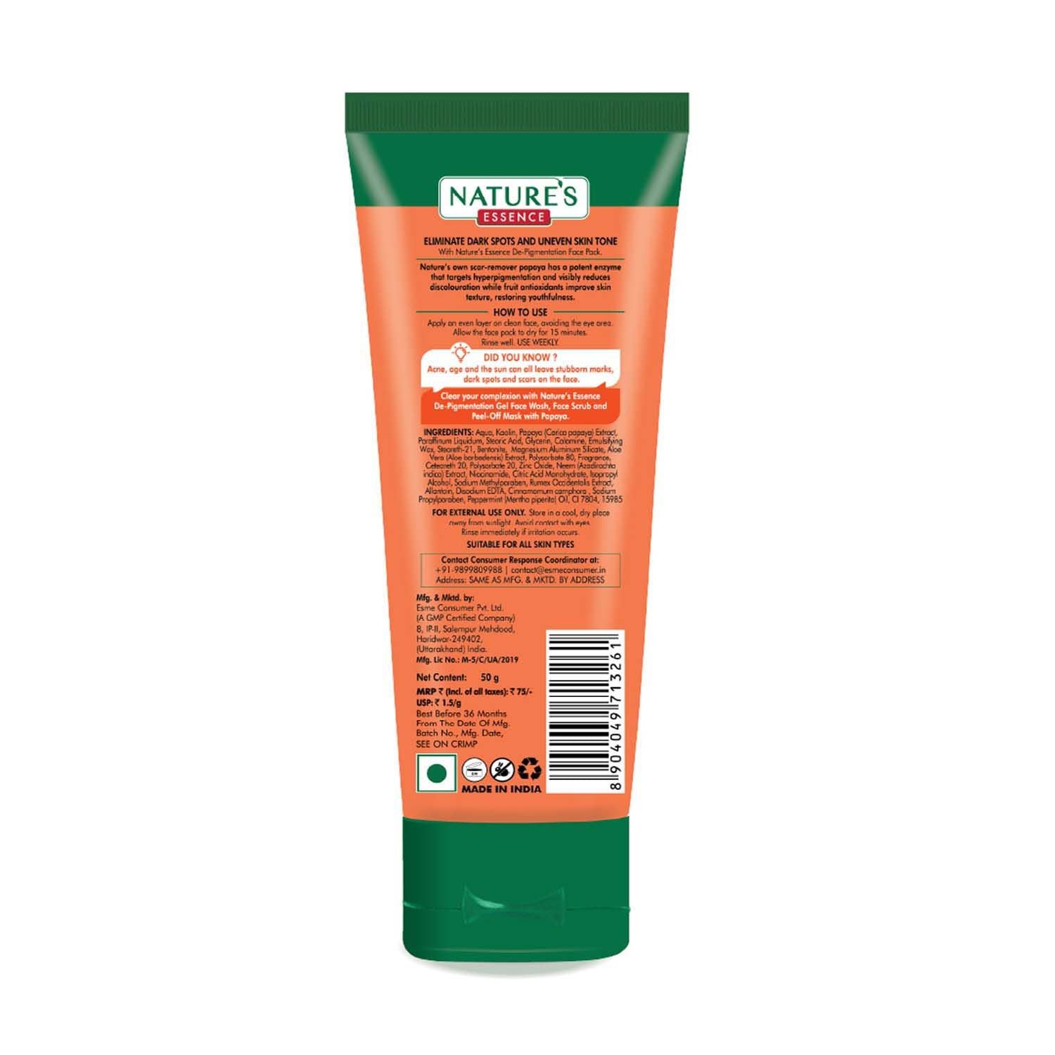 Nature's Essence De-Pigmentation Papaya Face Pack, 50g Buy at Indicrest Image 3