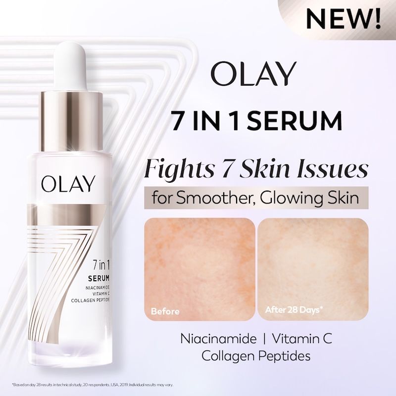 Olay 7in1 Serum with Niacimide, Vitamin C, Collagen Peptides, Fights 7 Skin Issues, 30ml Buy at Indicrest