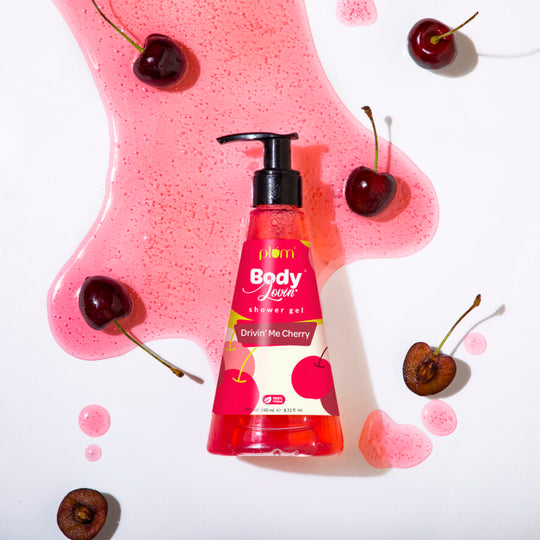 Plum Drivin' Me Cherry Shower Gel by Plum BodyLovin' | SLS-Free | Hydrating Formula | Sweet Cherry Fragrance | Aloe-Infused Body Wash, 240ml Buy at Indicrest