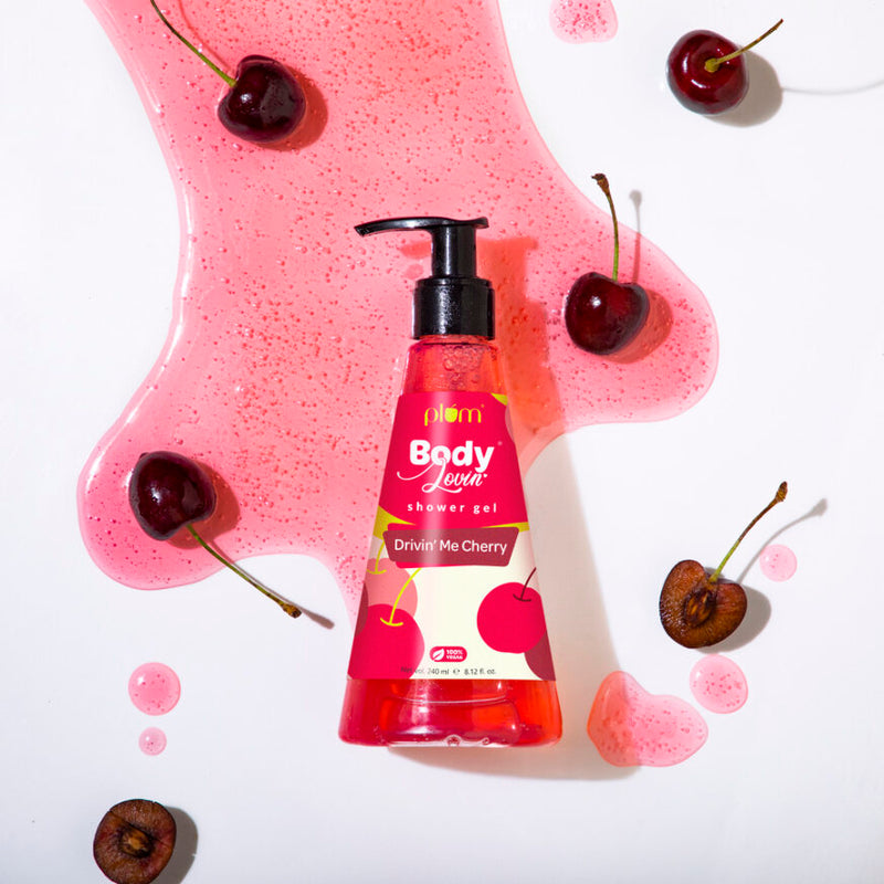 Plum Drivin' Me Cherry Shower Gel by Plum BodyLovin' | SLS-Free | Hydrating Formula | Sweet Cherry Fragrance | Aloe-Infused Body Wash, 240ml Buy at Indicrest