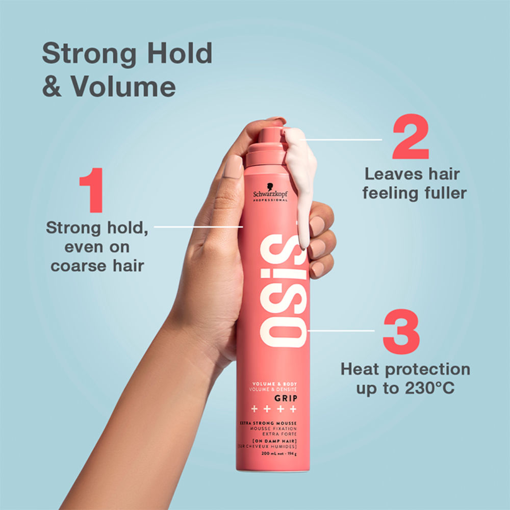 Schwarzkopf Professional OSiS+ Grip Extra Strong Hair Styling Mousse, 200ml Buy at Indicrest Image 3