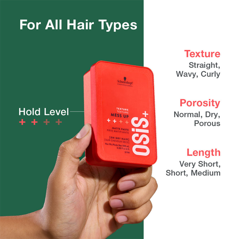 Schwarzkopf Professional OSiS+ Mess Up Hair Styling Matte Paste, 100ml Buy at Indicrest Image 7
