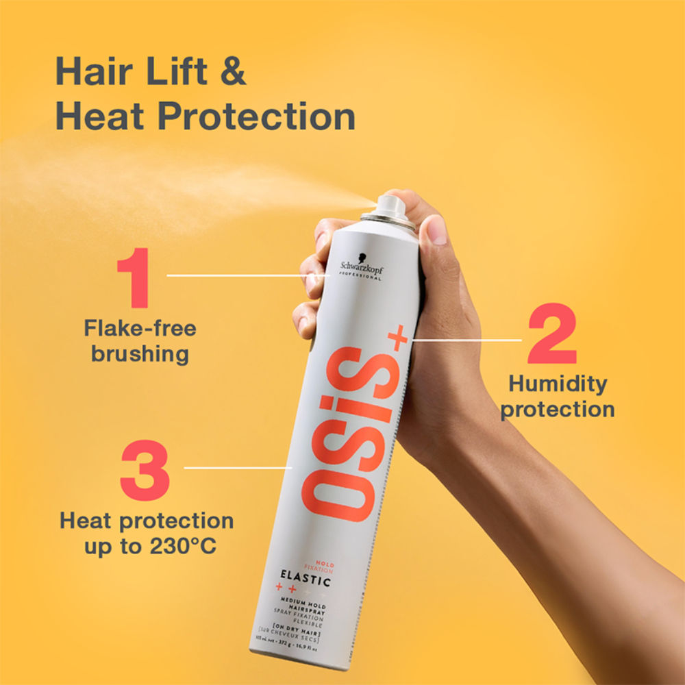 Schwarzkopf Professional Osis+ Elastic Anti Humidity Medium Hold Vegan Hair Spray, 500ml Buy at Indicrest Image 3