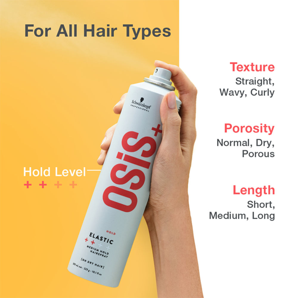 Schwarzkopf Professional Osis+ Elastic Anti Humidity Medium Hold Vegan Hair Spray, 500ml Buy at Indicrest Image 7