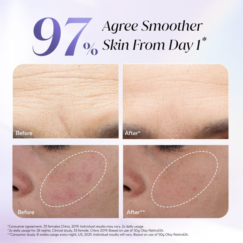 Olay Retinol 24 Night Moisturiser Renews & Resurfaces Skin No Redness Or Irritation Fragrance Free, 8g Buy at Indicrest Image 3