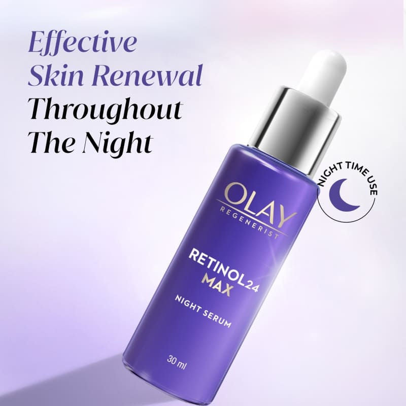 Olay Retinol 24 Max Anti Ageing Night Serum, Visibly Reduces Wrinkles In 7 Nights, Fragrance Free, 30ml Buy at Indicrest Image 6