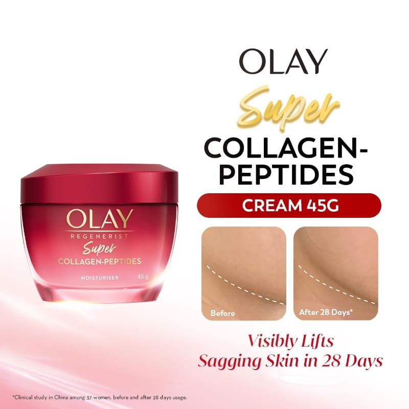 Olay Super Collagen Peptides Moisturizer For Firm & Lifted Skin, Reduces 5 Signs Of Ageing, 45g Buy at Indicrest