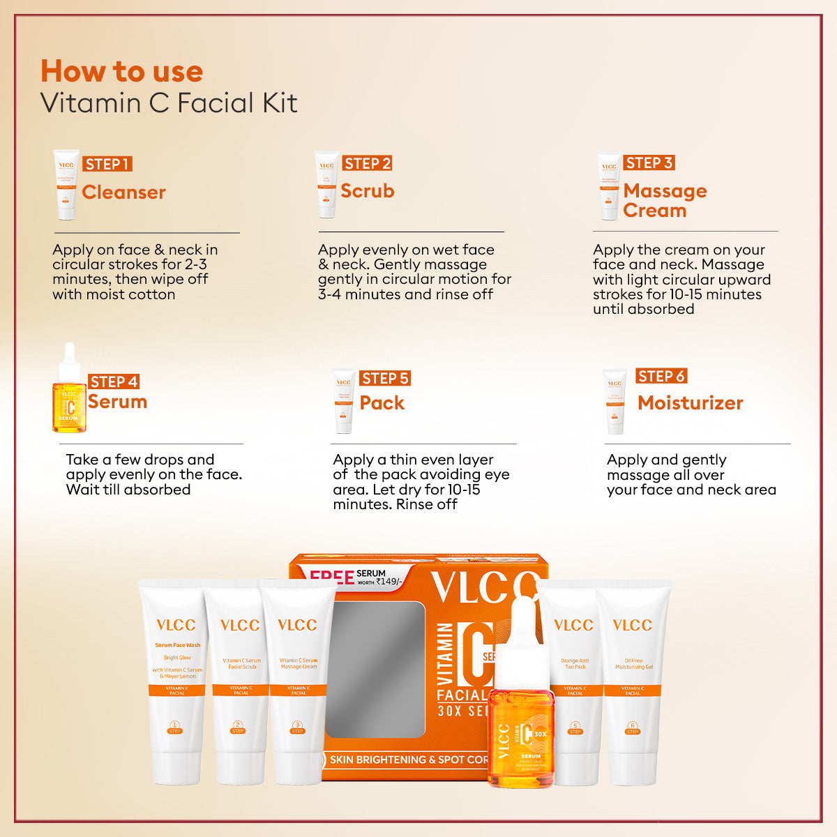 VLCC Honey Moisturiser and Vitamin C Serum Facial Kit Combo - Image 5 - Buy from Indicrest