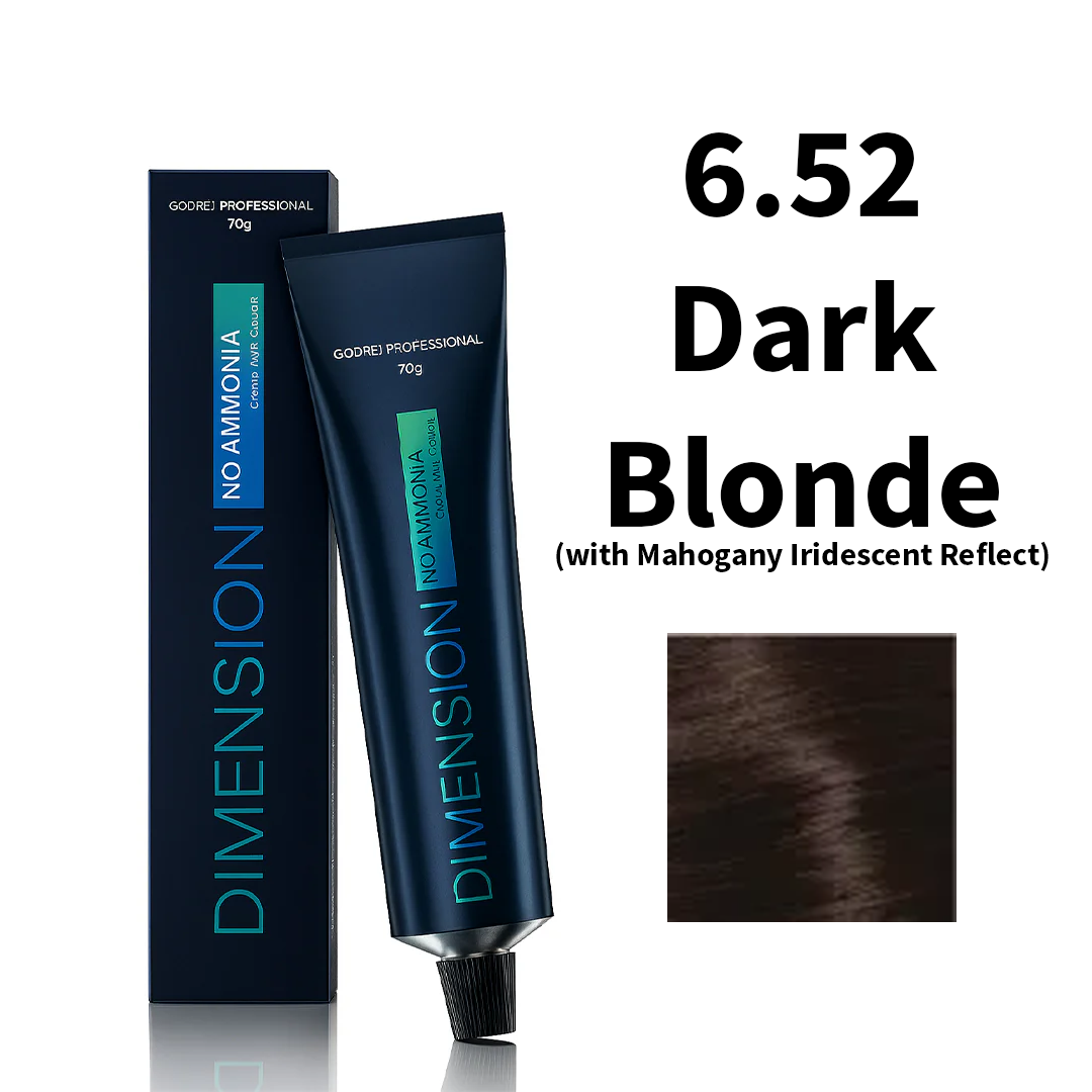 Godrej Professional Dimension No Ammonia Cream Hair Colour Red, Mahogany Iridescent Reflects 6.52 - Dark Blonde (with Mahogany Iridescent Reflect) 70g