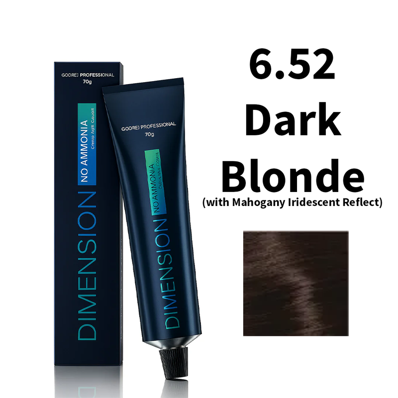 Godrej Professional Dimension No Ammonia Cream Hair Colour Red, Mahogany Iridescent Reflects 6.52 - Dark Blonde (with Mahogany Iridescent Reflect) 70g Buy at Indicrest