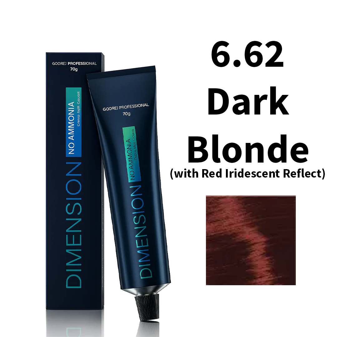 Godrej Professional Dimension No Ammonia Cream Hair Colour Red, Mahogany Iridescent Reflects 6.62 - Dark Blonde (with Red Iridescent Reflect) 70g