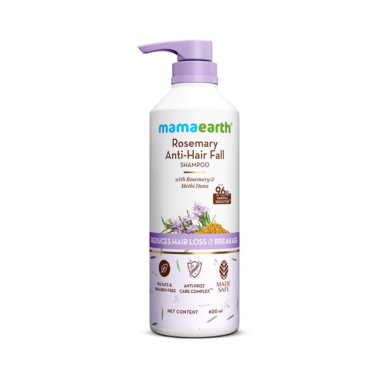 Mamaearth Rosemary Anti-Hair Fall Shampoo with Rosemary & Methi Dana for Reducing Hair Loss & Breakage, 600ml - Image 10 - Buy from Indicrest