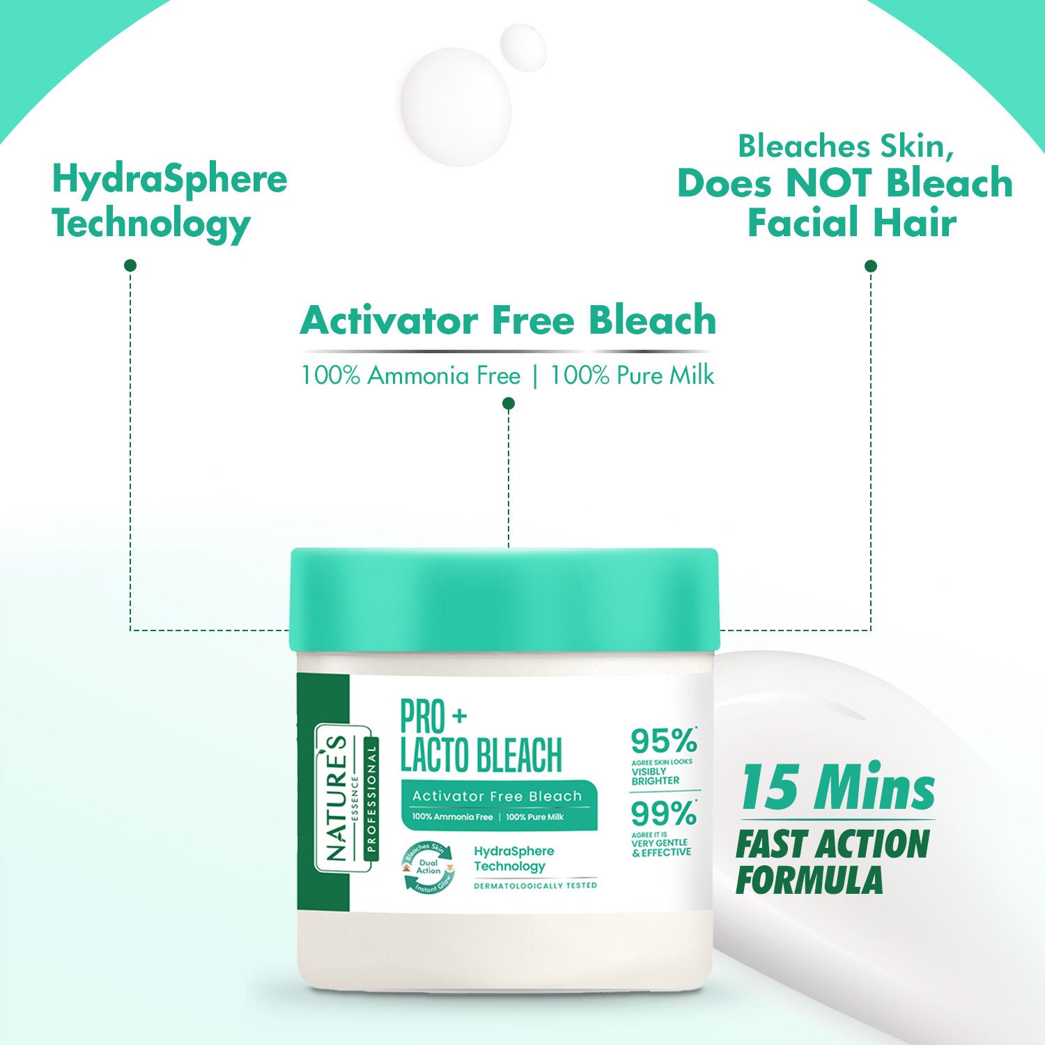 Nature's Essence Professional Pro+ Lacto Bleach Cream For Women Activator Free Skin Bleach Cream, 500g Buy at Indicrest Image 5