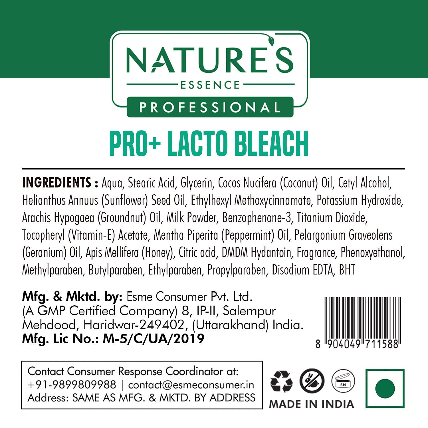 Nature's Essence Professional Pro+ Lacto Bleach Cream For Women Activator Free Skin Bleach Cream, 500g Buy at Indicrest Image 7
