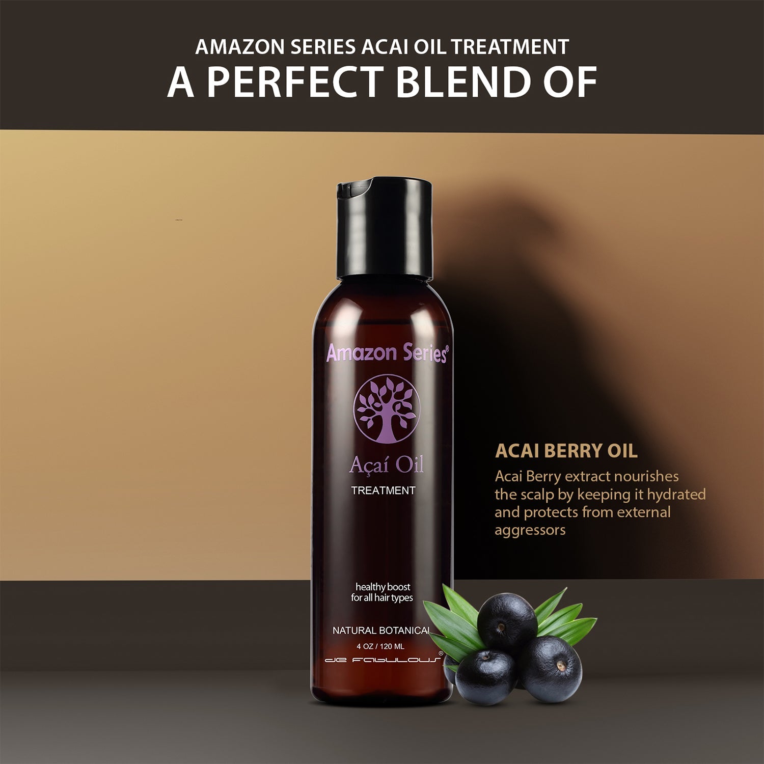 De Fabulous Amazon Series Acai Oil Treatment, 120ml - Image 2 - Buy from Indicrest