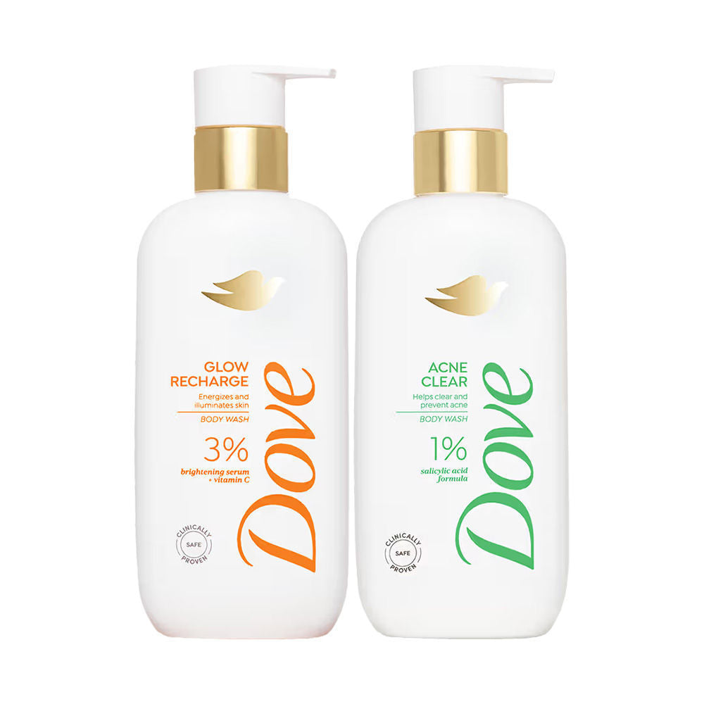 Dove Glow Recharge Exfoliating & Acne Clear Serum Body Wash Combo, 2 pieces Buy at Indicrest