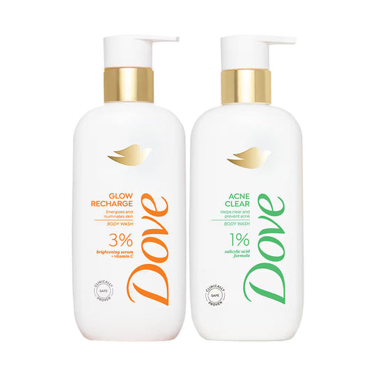 Dove Glow Recharge Exfoliating & Acne Clear Serum Body Wash Combo, 2 pieces Buy at Indicrest