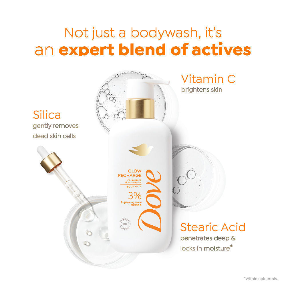 Dove Glow Recharge Exfoliating & Acne Clear Serum Body Wash Combo, 2 pieces Buy at Indicrest Image 6