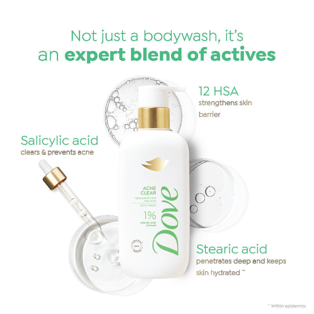 Dove Glow Recharge Exfoliating & Acne Clear Serum Body Wash Combo, 2 pieces Buy at Indicrest Image 7