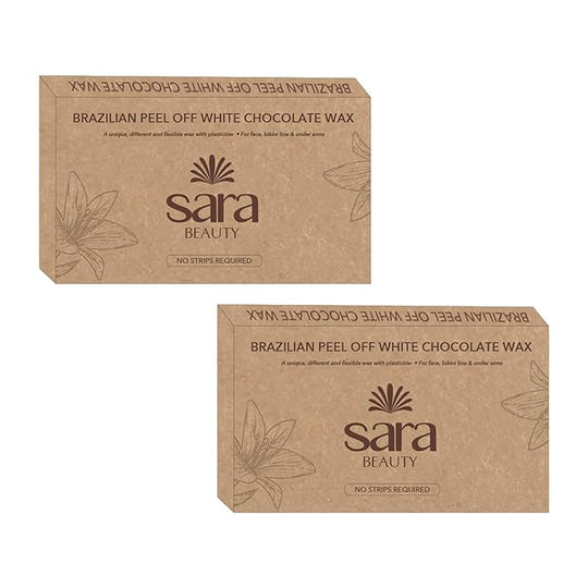 Sara Peel off White Chocolate Wax with Organic Cocoa - Professional full Body and Intimate Hair Removal Wax, Pack of 2 X 500g - Buy from Indicrest