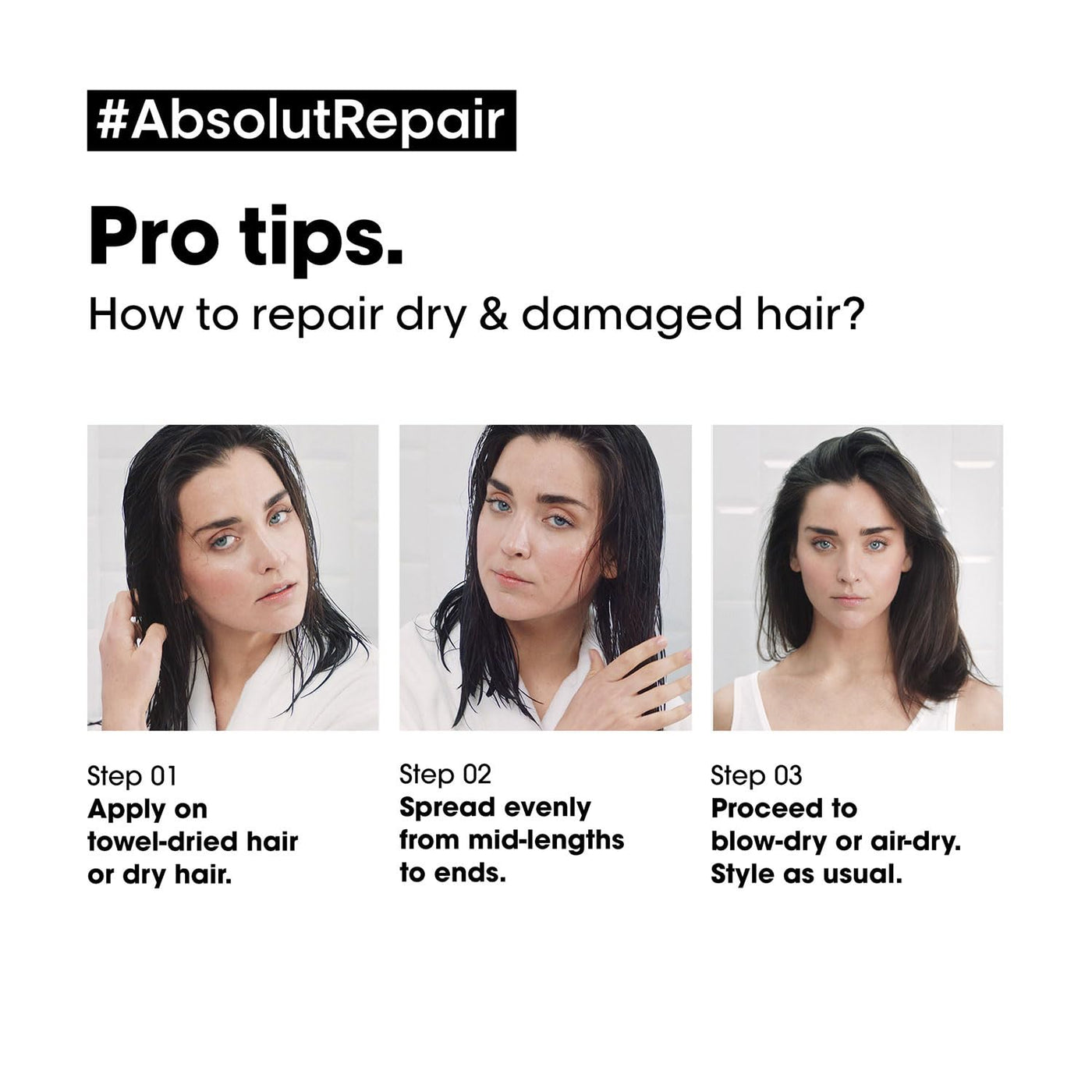 L'Oreal Professionnel Absolut Repair Shampoo 300ml | Absolut Repair Serum 90ml Combo