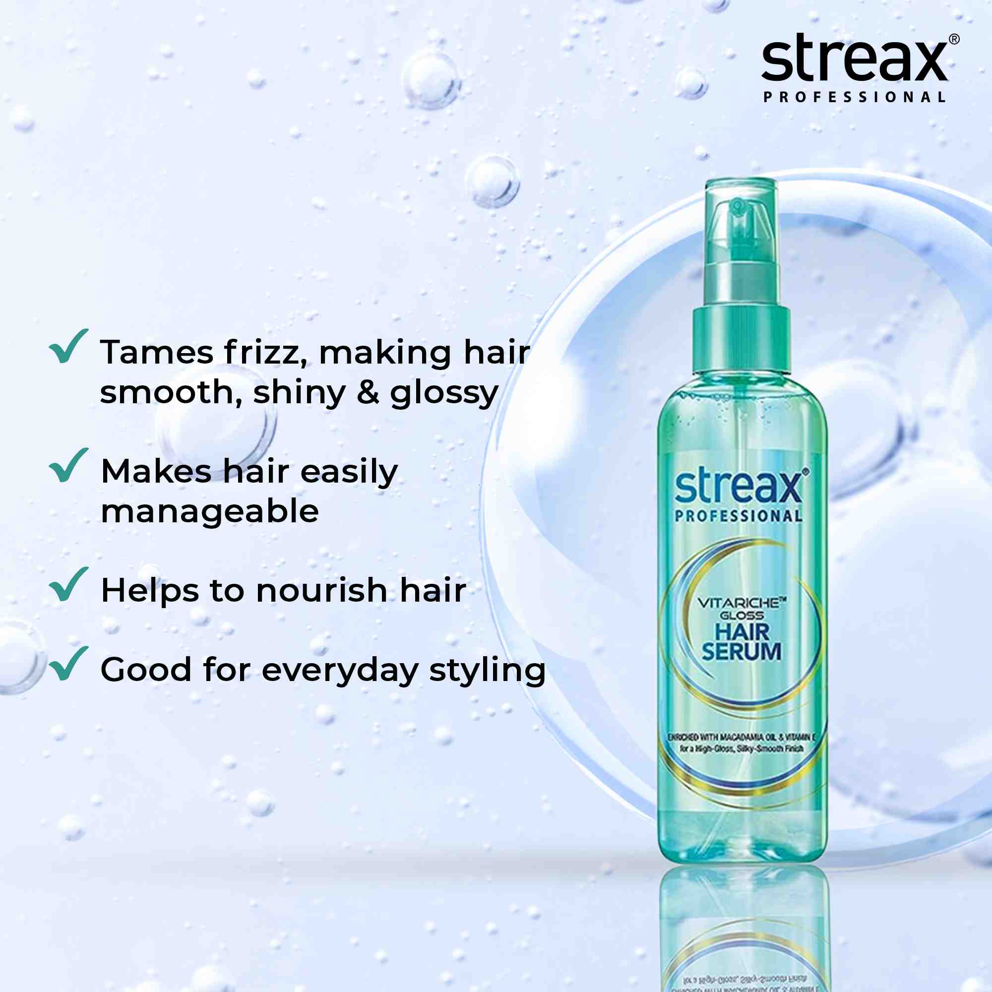 Streax Professional Vitariche Gloss Hair Serum, 3 pieces Buy at Indicrest Image 3