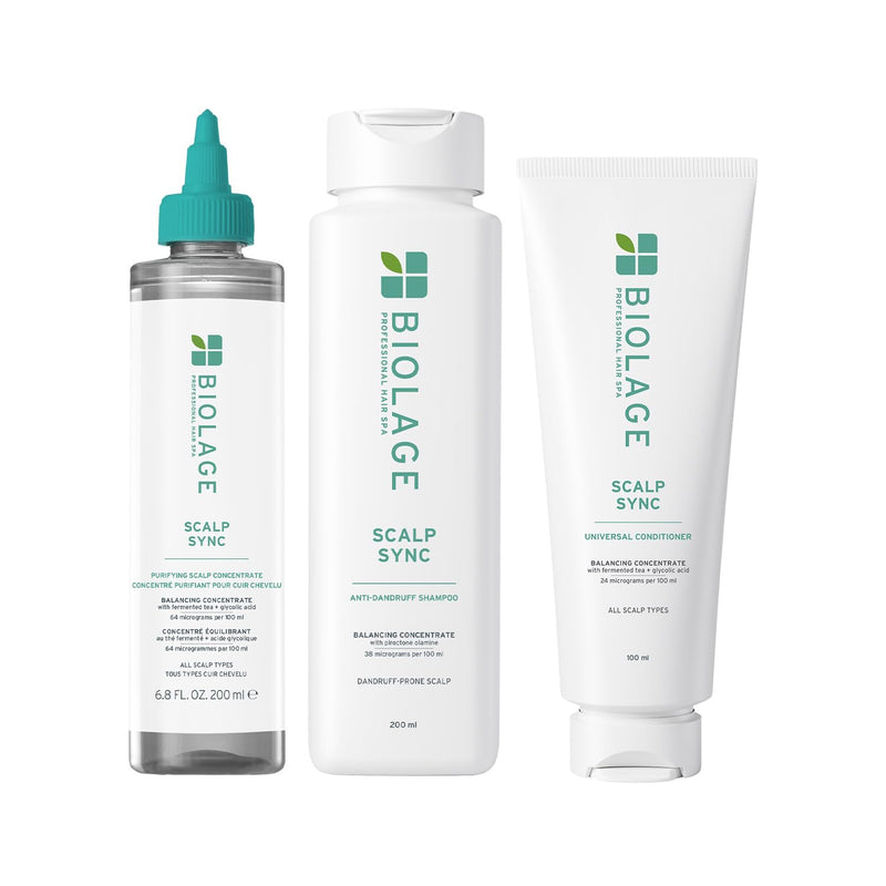 Biolage Scalp Sync Anti-Dandruff 3-Step Combo (Exfoliate+Shampoo+ Conditioner), Soothed and Hydrated Scalp for up to 72 hours, Enriched with Fermented Tea & Glycolic Acid, for Men and Women - Buy from Indicrest