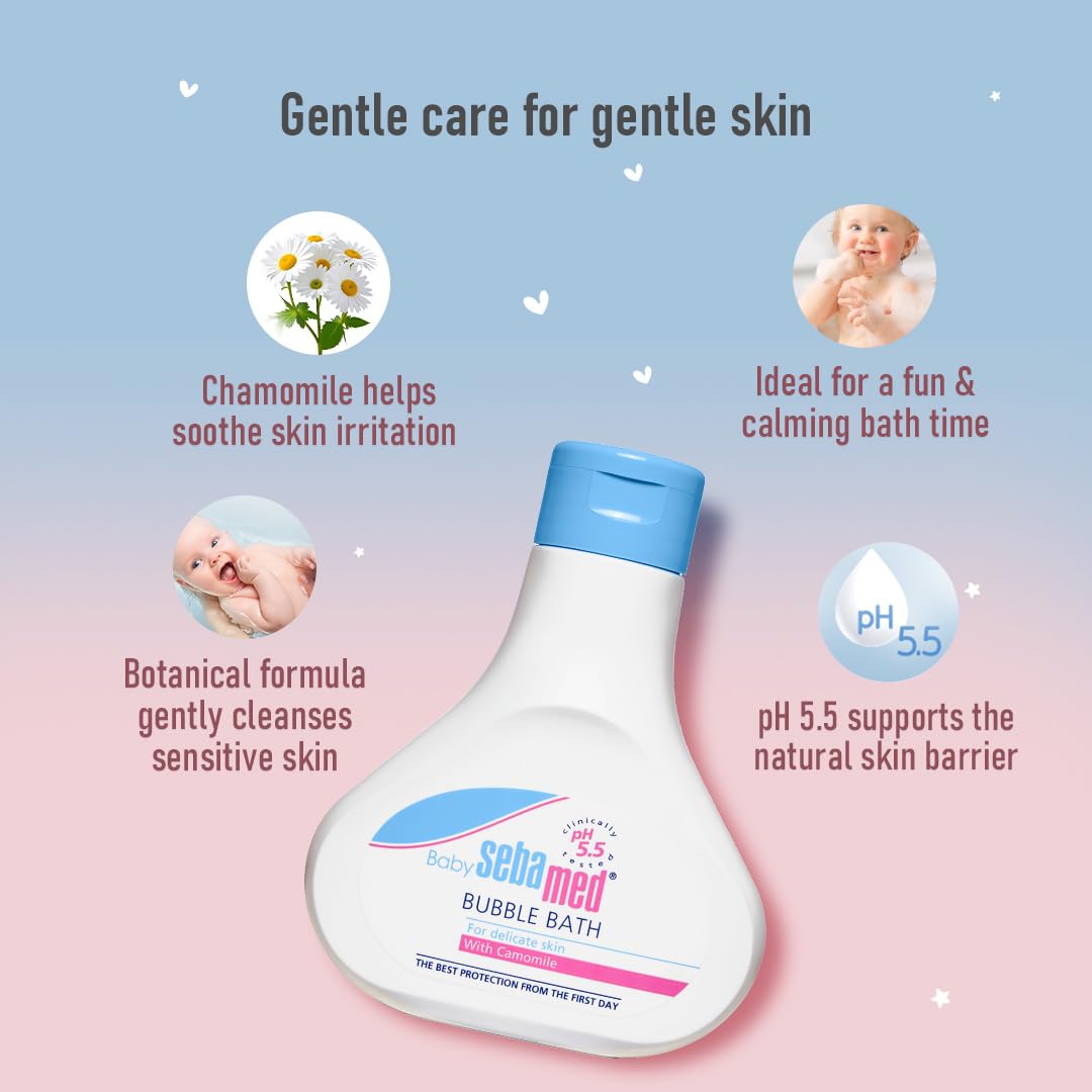 Sebamed Baby Bubble Bath|pH 5.5|With Chamomile|Soap Free|No Tears, 200ml Buy at Indicrest Image 2