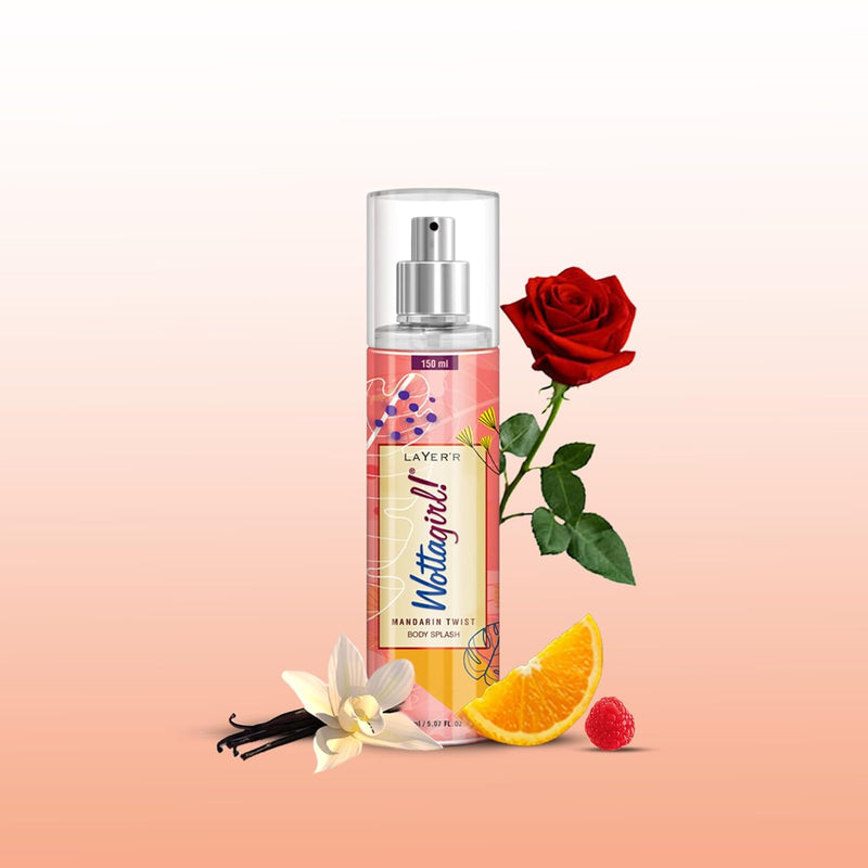 Wottagirl Wottagirl! Mandarin Twist Body Mist 150ml | Long-Lasting Fruity Fragrance for Women | Orange & Raspberry Notes - Buy from Indicrest