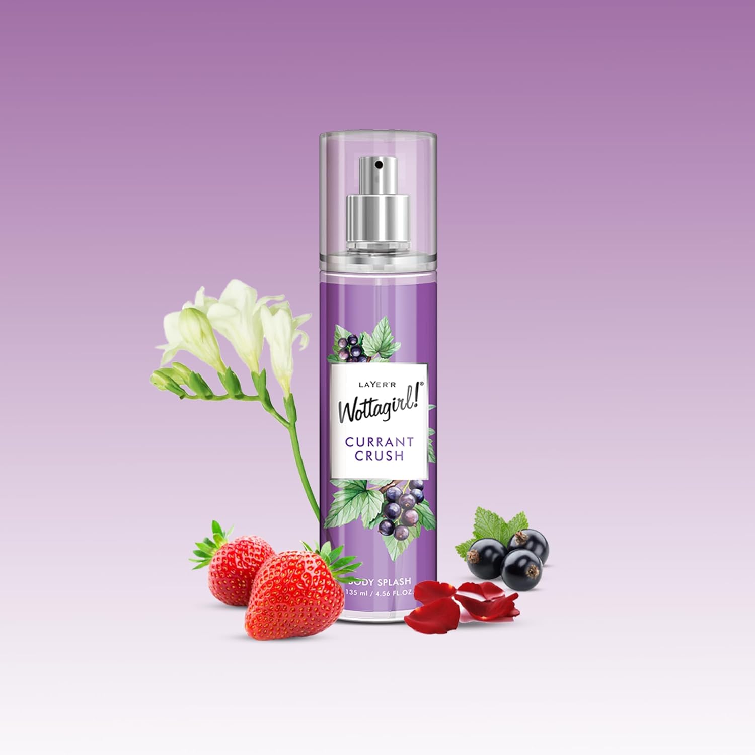 Wottagirl Wottagirl! Cupid Heart & Currant Crush Body Splash Combo for Women, 2X135ml | Long-Lasting Fresh Fruity Floral Body Mist | Melon, Red Fruits, Strawberry & Rose Notes | Everyday Wear | Skin-Friendly  - Image 3 - Buy from Indicrest