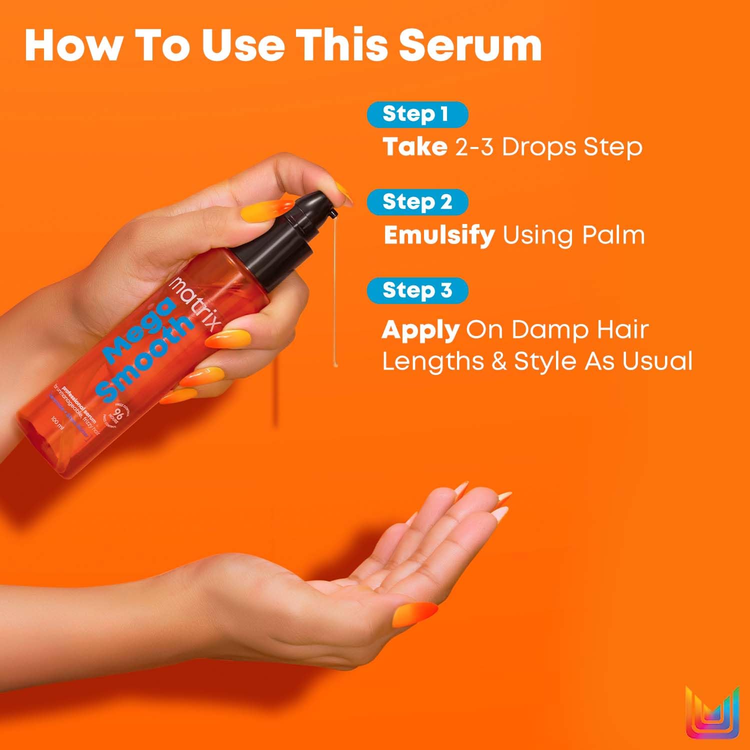 MATRIX Mega Smooth Anti-Frizz Serum with Shea Butter and Ceramides| Max Smoothness for 4 Days | Used by 1 Lakh Hairstylists*| For All Hair Types | 100ml - Image 7 - Buy from Indicrest