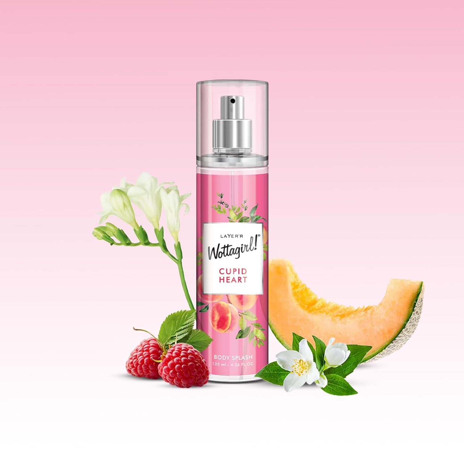 Wottagirl Wottagirl! Cupid Heart Body Splash, 135ml | Long-Lasting Fresh Fruity Floral Body Mist for Women | Melon, Red Fruits & Jasmine Notes - Buy from Indicrest