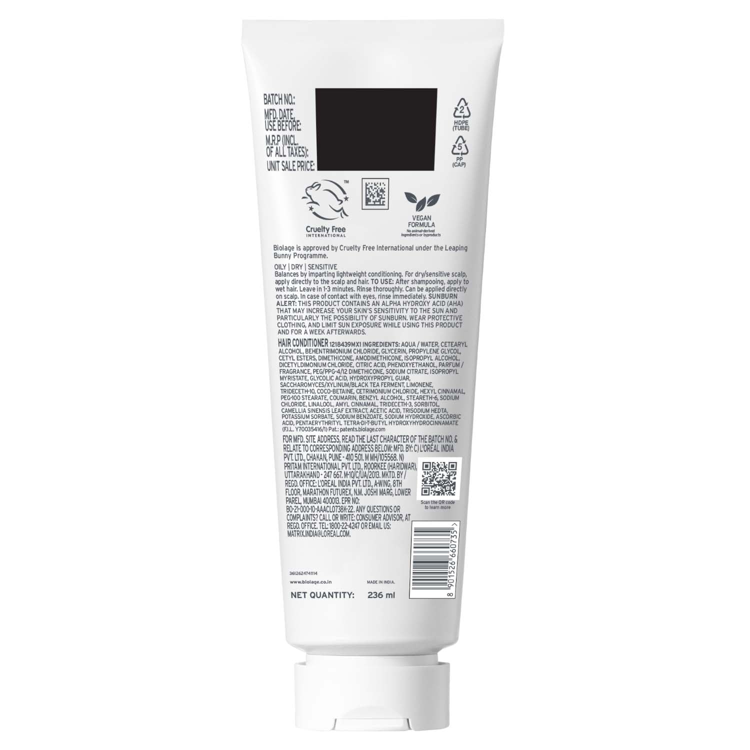 Biolage Scalp Sync Universal Conditioner - Nourishing & Hydrating for All Scalp Types, Lightweight Moisturizing & Conditioning, Fermented Tea Blend & Glycolic Acid, Vegan & Paraben-Free - Image 10 - Buy from Indicrest