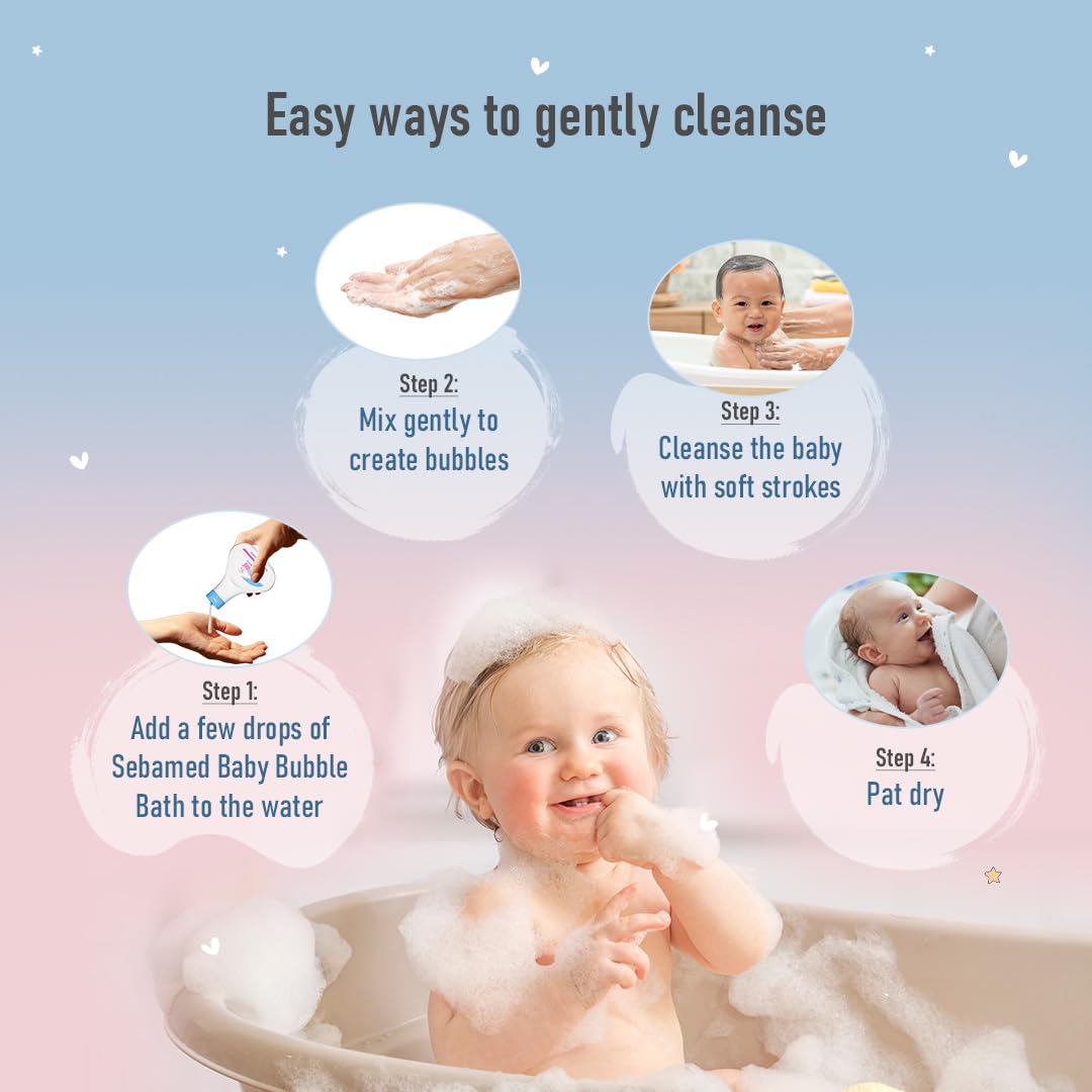 Sebamed Baby Bubble Bath|pH 5.5|With Chamomile|Soap Free|No Tears, 200ml Buy at Indicrest Image 4